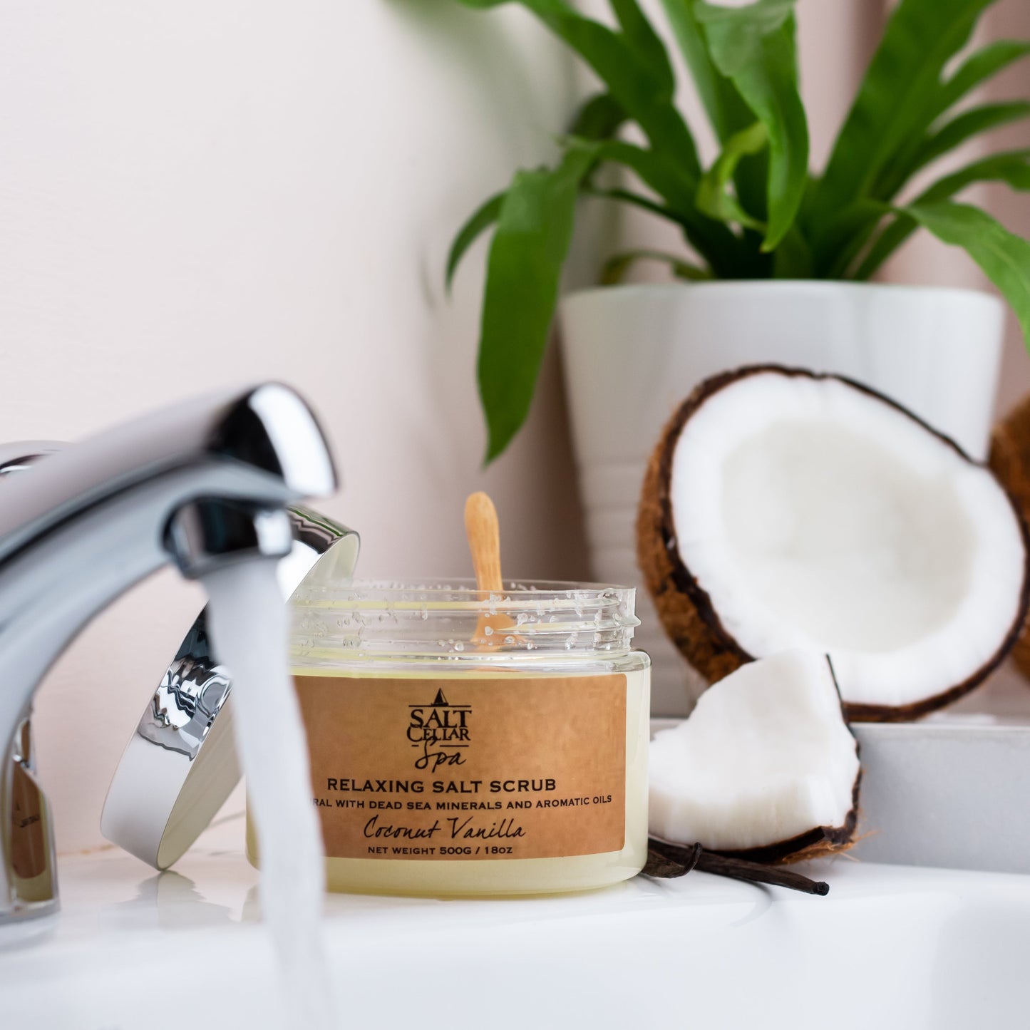 Coconut Vanilla Dead Sea Salt Body Scrub